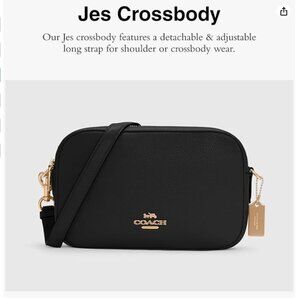 Coach Jes Crossbody bag in black refined pebble leather